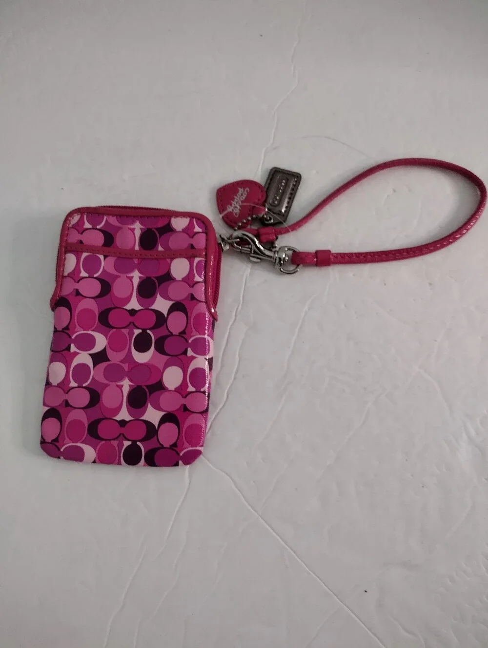 Vintage Y2K Coach Peyton Poppy Dream C Case Wristlet Pink Purple Monogram Rare - Picture 4 of 8